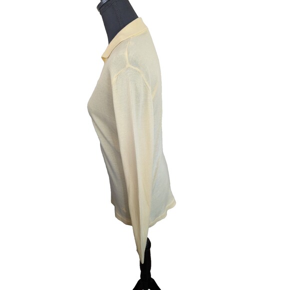 Babe Didrikson Vintage Womens Sweater 100% Cashmere Yellow Preppy Golf Medium - Picture 4 of 11